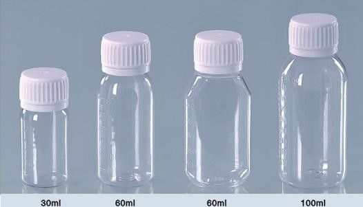 Syrup Round 100ml Pet Square Bottle Airless Cosmetic Bottles