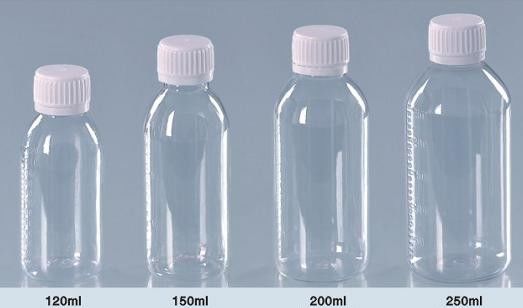 Syrup Round 100ml Pet Square Bottle Airless Cosmetic Bottles