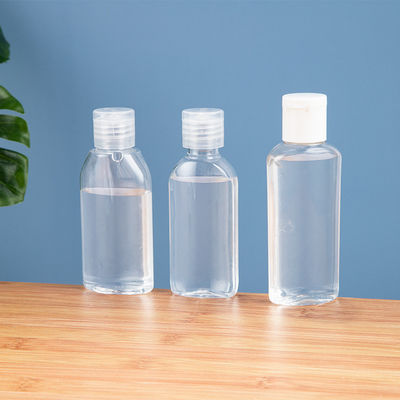 2oz /60ml Clear PET Hand Sanitizer Bottle With Flip Cover Flat Shape