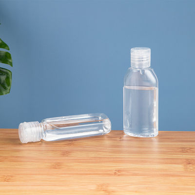 2oz /60ml Clear PET Hand Sanitizer Bottle With Flip Cover Flat Shape