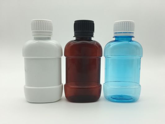 Plastic PE Roze Mini Mouthwash Bottles Flat 250ml